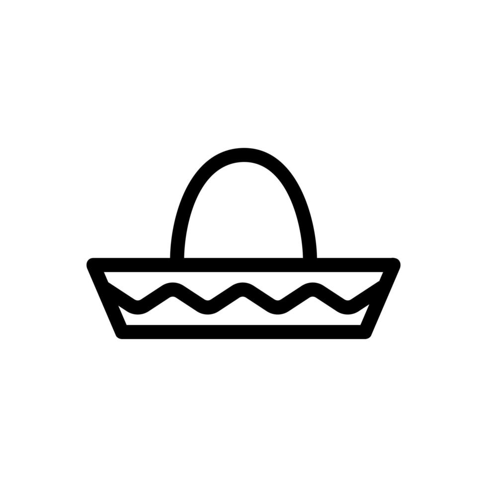vector de icono mexicano de sombrero. ilustración de símbolo de contorno aislado