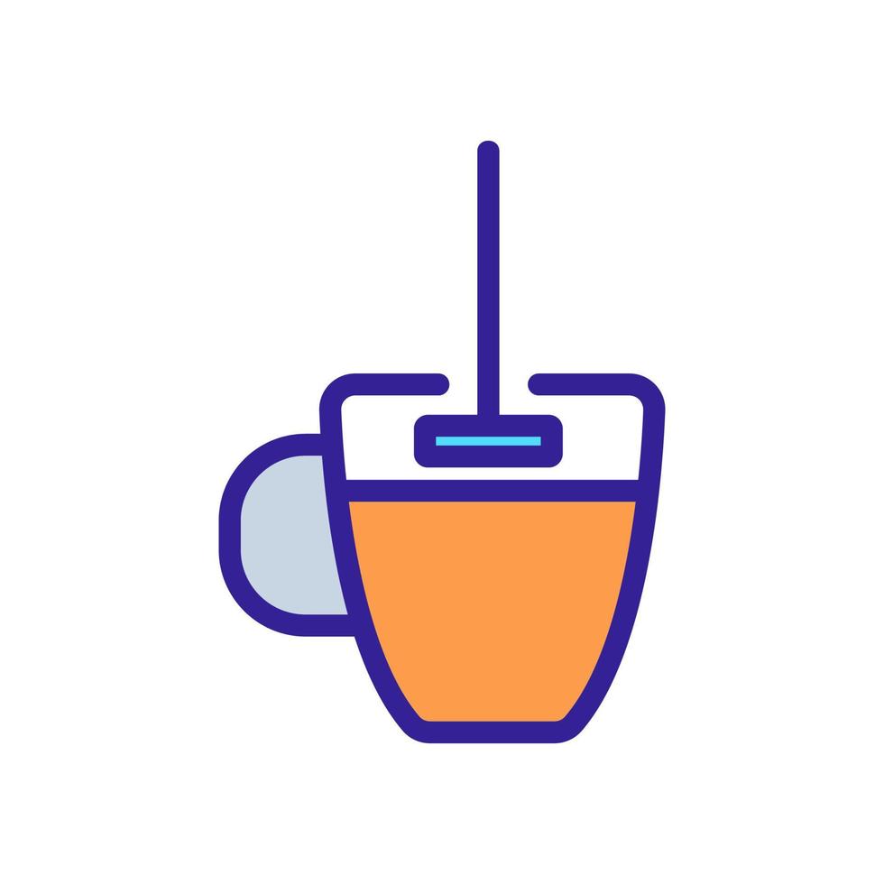 coffee cup into which liquid poured icon vector outline illustration