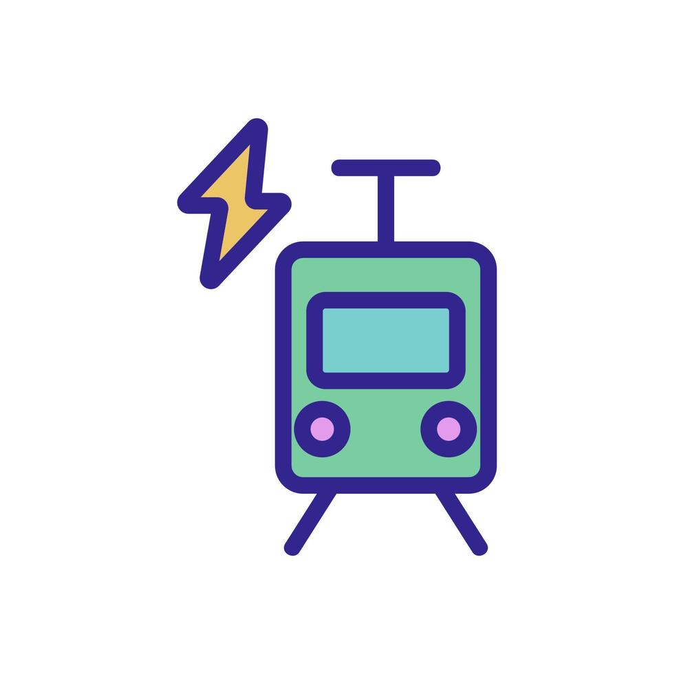 metro train electricity icon vector outline illustration