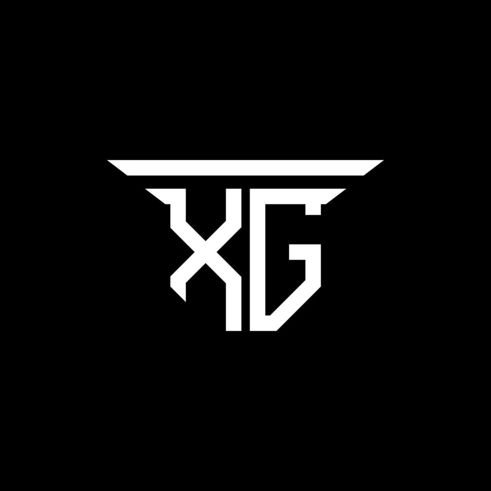 diseño creativo del logotipo de la letra xg con gráfico vectorial vector
