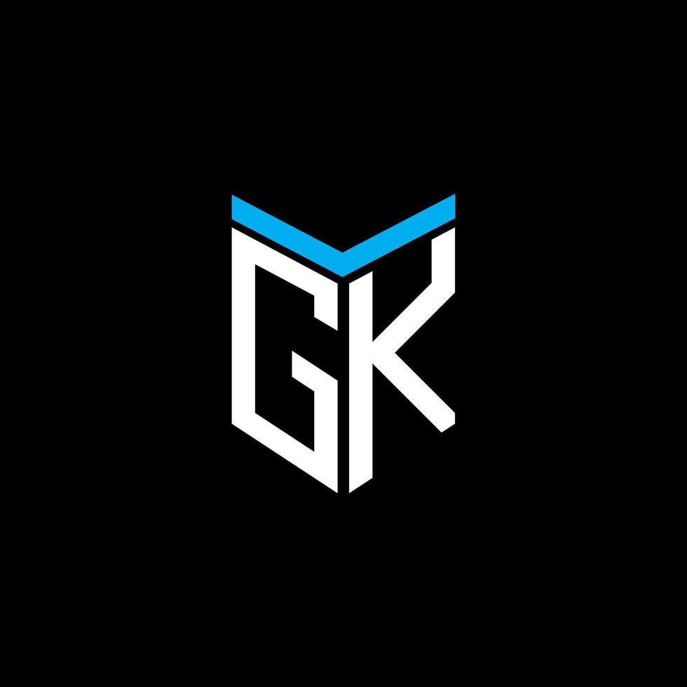 Diseño creativo del logotipo de la letra gk con gráfico vectorial vector