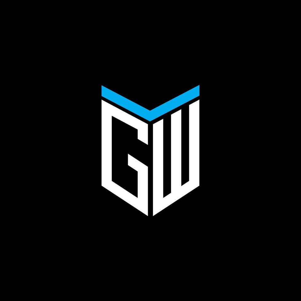 Diseño creativo del logotipo de la letra gw con gráfico vectorial vector