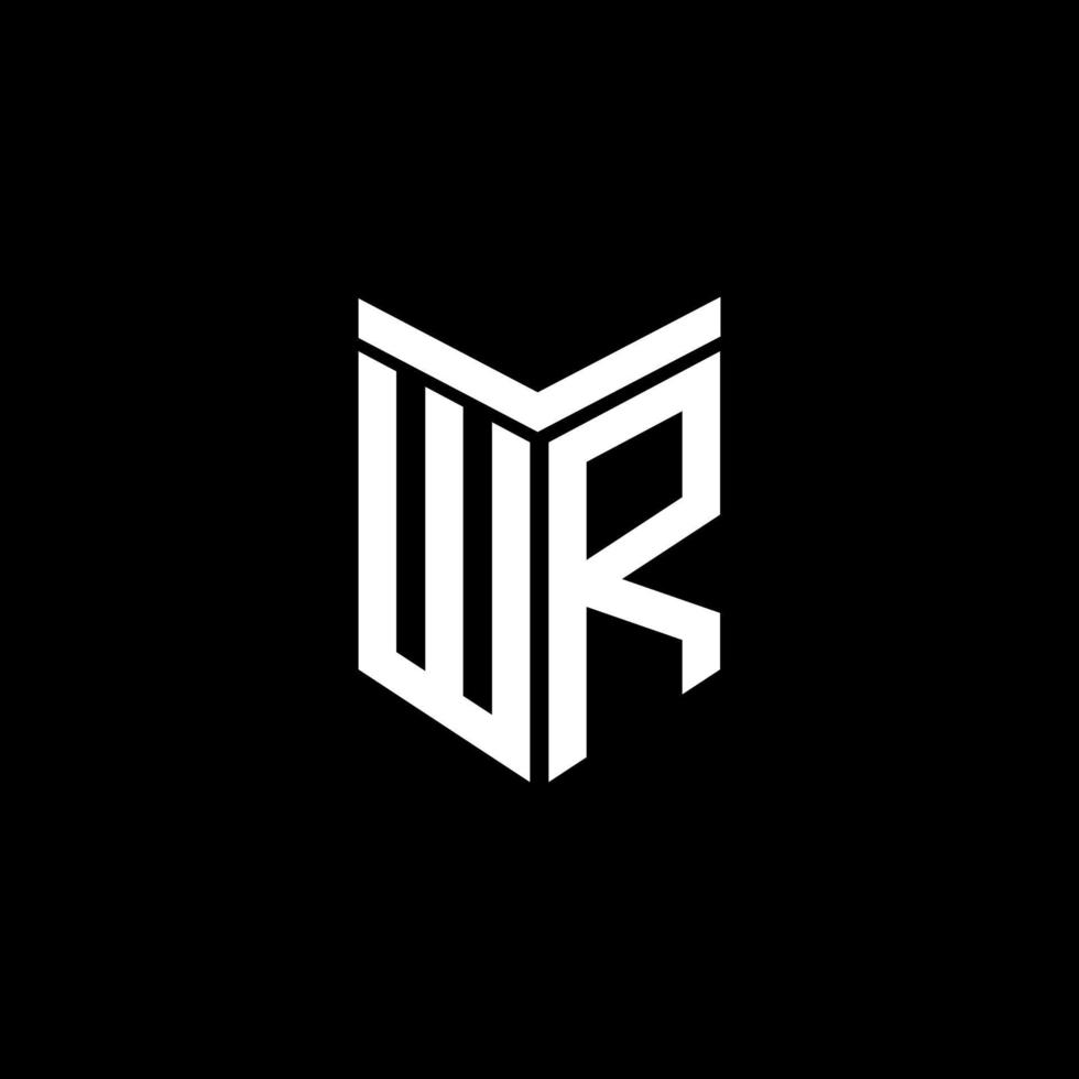 diseño creativo del logotipo de la letra wr con gráfico vectorial vector