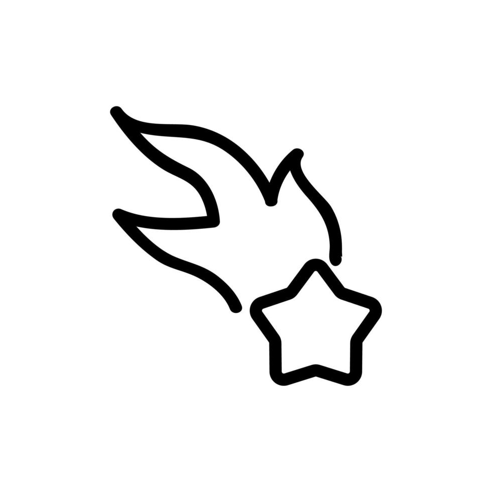 Falling meteorite icon vector. Isolated contour symbol illustration vector