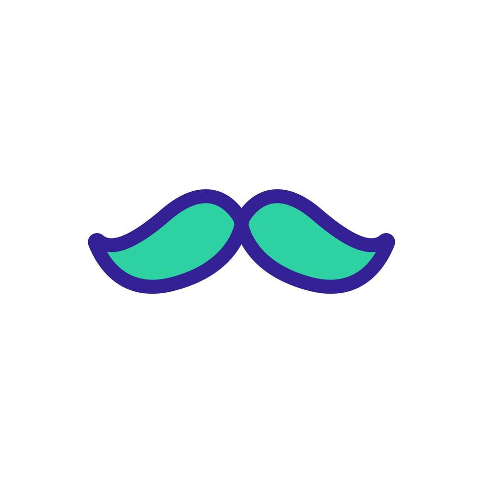 mustache icon vector. Isolated contour symbol illustration vector