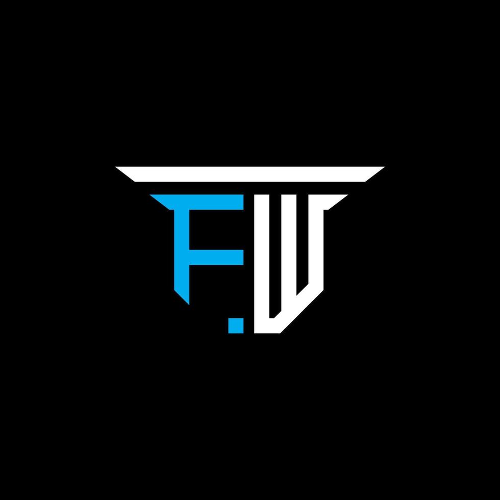 diseño creativo del logotipo de la letra fw con gráfico vectorial vector