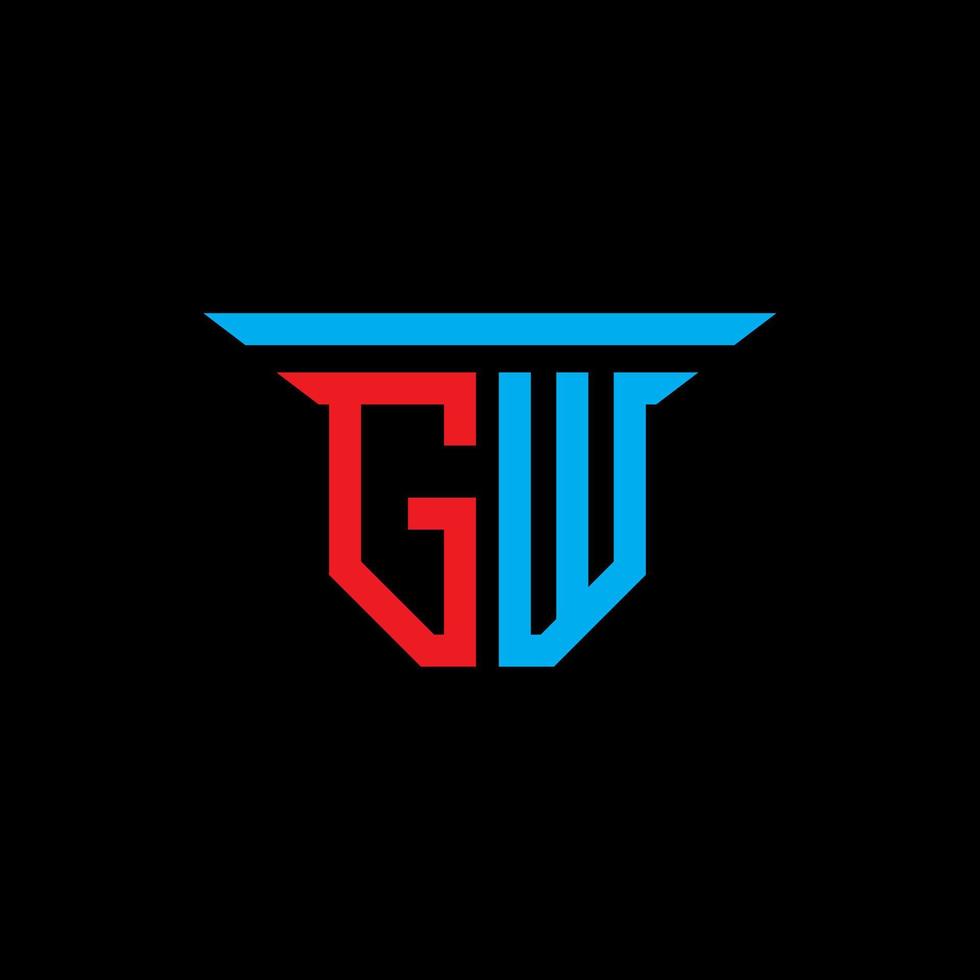 Diseño creativo del logotipo de la letra gw con gráfico vectorial vector