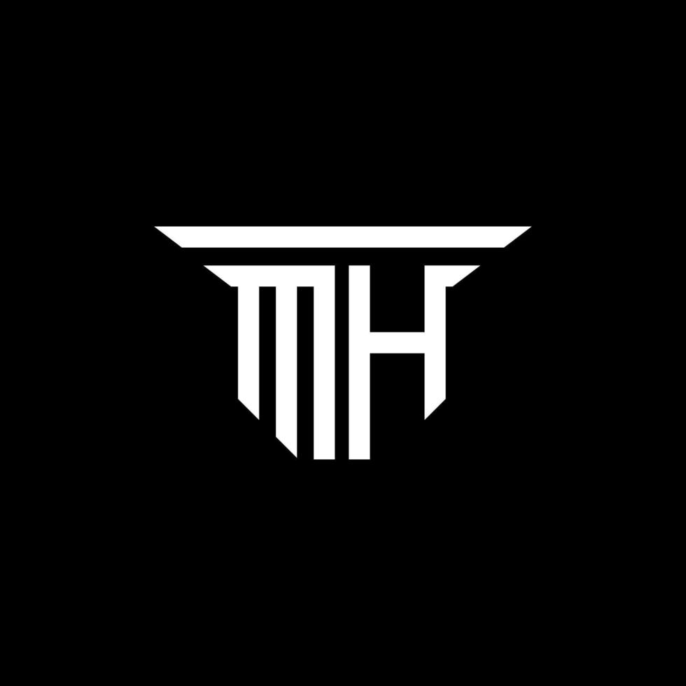 diseño creativo del logotipo de la letra mh con gráfico vectorial vector