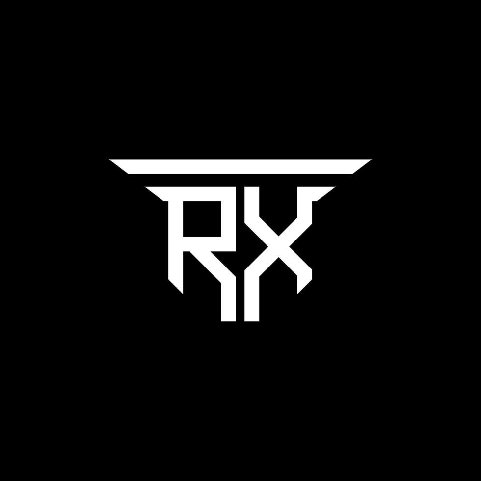 diseño creativo del logotipo de la letra rx con gráfico vectorial vector