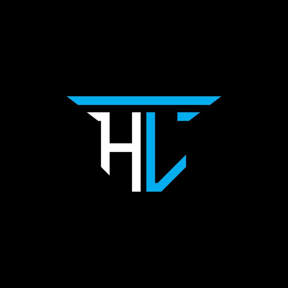 Diseño creativo del logotipo de la letra hl con gráfico vectorial vector