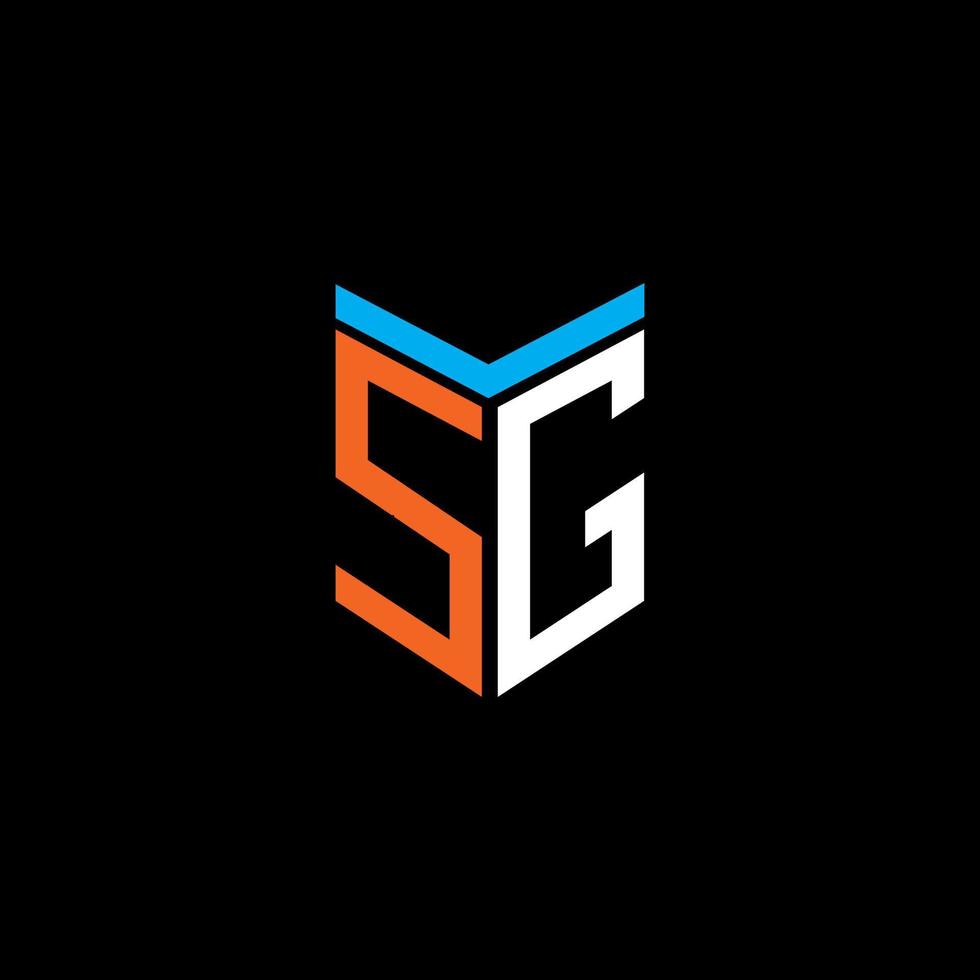 diseño creativo del logotipo de la letra sg con gráfico vectorial vector