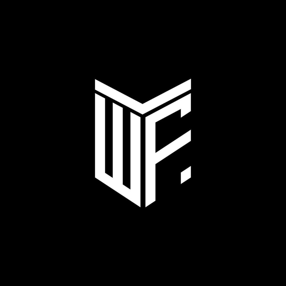 diseño creativo del logotipo de la letra wf con gráfico vectorial vector