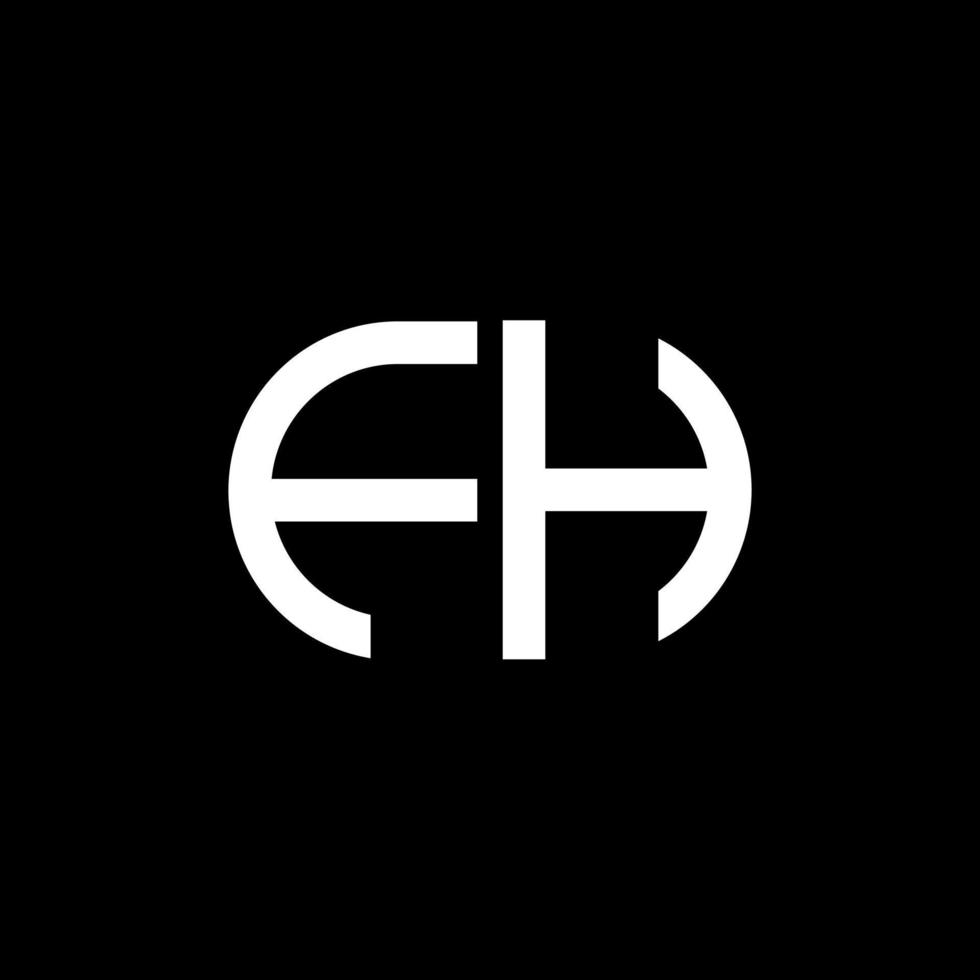 diseño creativo del logotipo de la letra fh con gráfico vectorial vector
