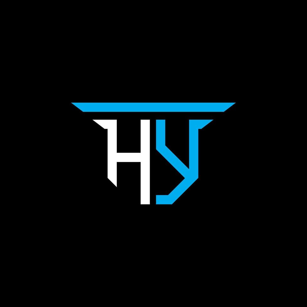 diseño creativo del logotipo de la letra hy con gráfico vectorial vector