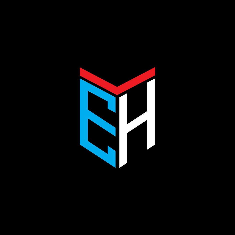 diseño creativo del logotipo de la letra eh con gráfico vectorial vector
