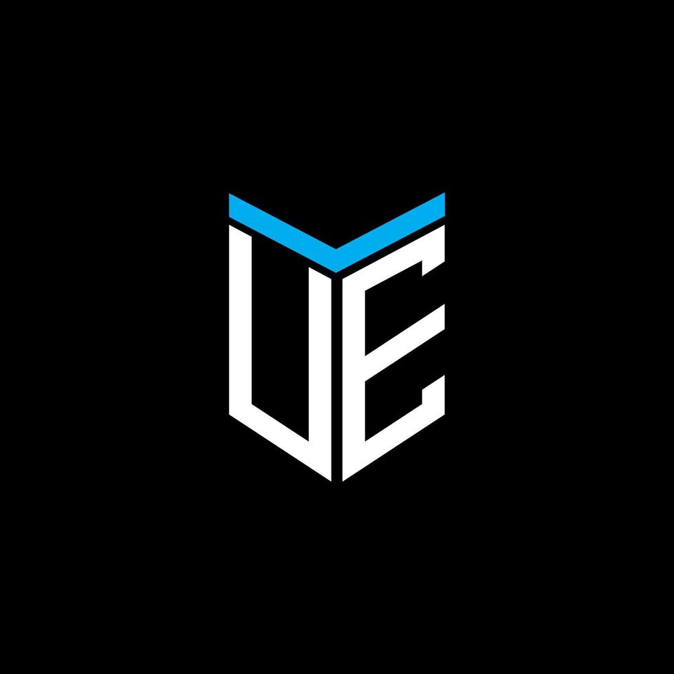 Diseño creativo del logotipo de la letra ue con gráfico vectorial vector