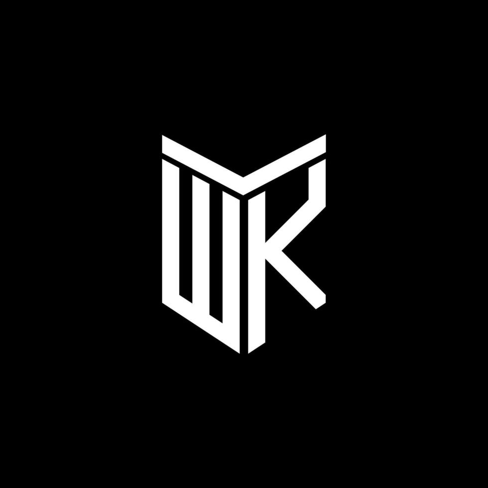 diseño creativo del logotipo de la letra wk con gráfico vectorial vector