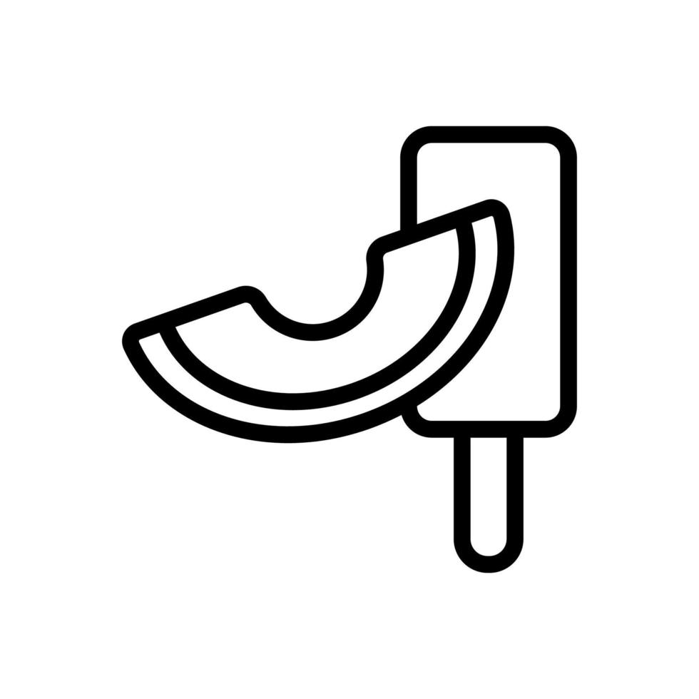 melon ice cream on stick icon vector outline illustration