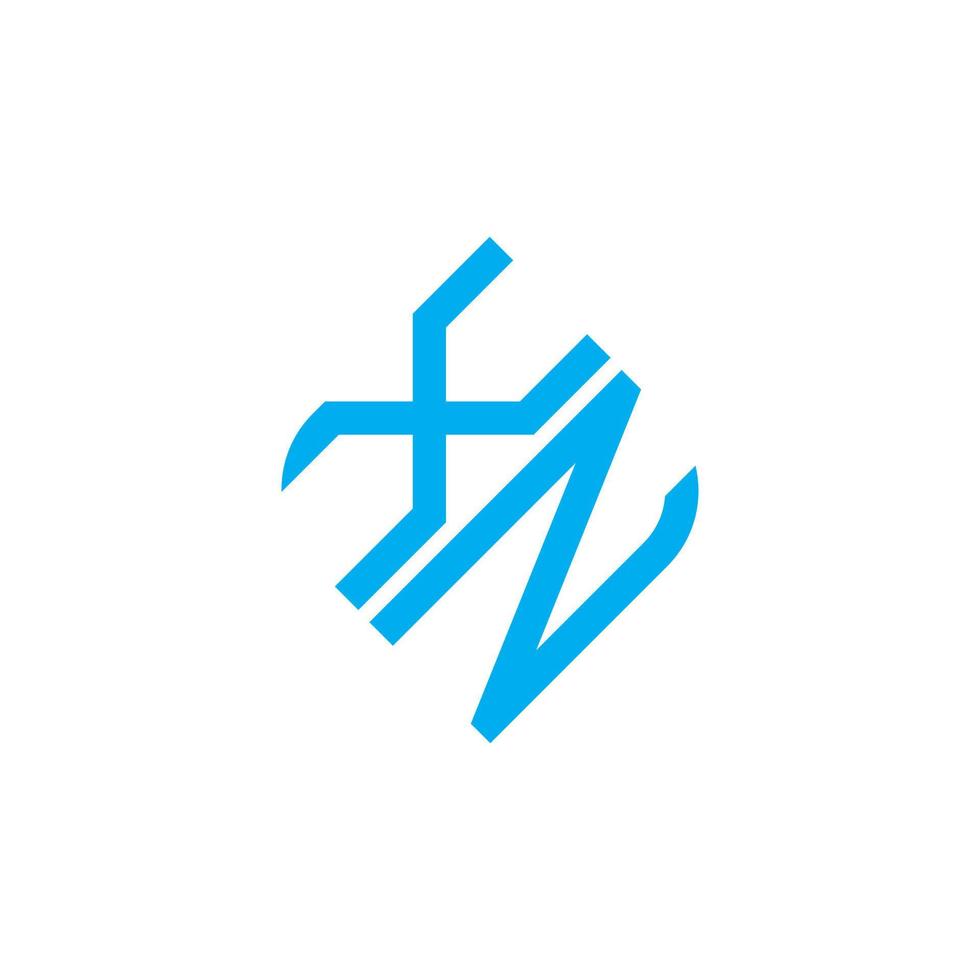 diseño creativo del logotipo de la letra xn con gráfico vectorial vector