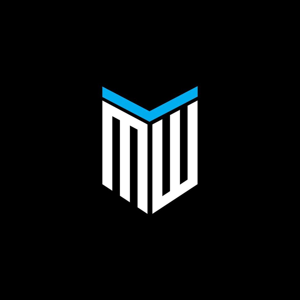 Diseño creativo del logotipo de la letra mw con gráfico vectorial vector