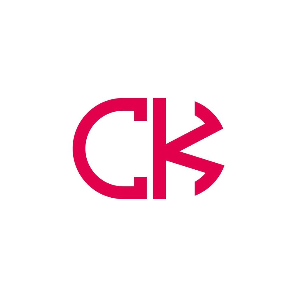 diseño creativo del logotipo de la letra ck con gráfico vectorial vector