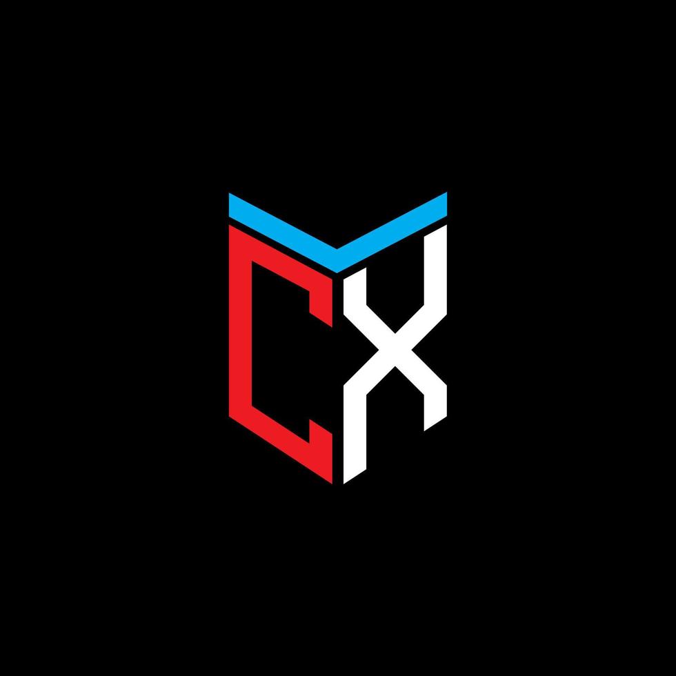 diseño creativo del logotipo de la letra cx con gráfico vectorial vector