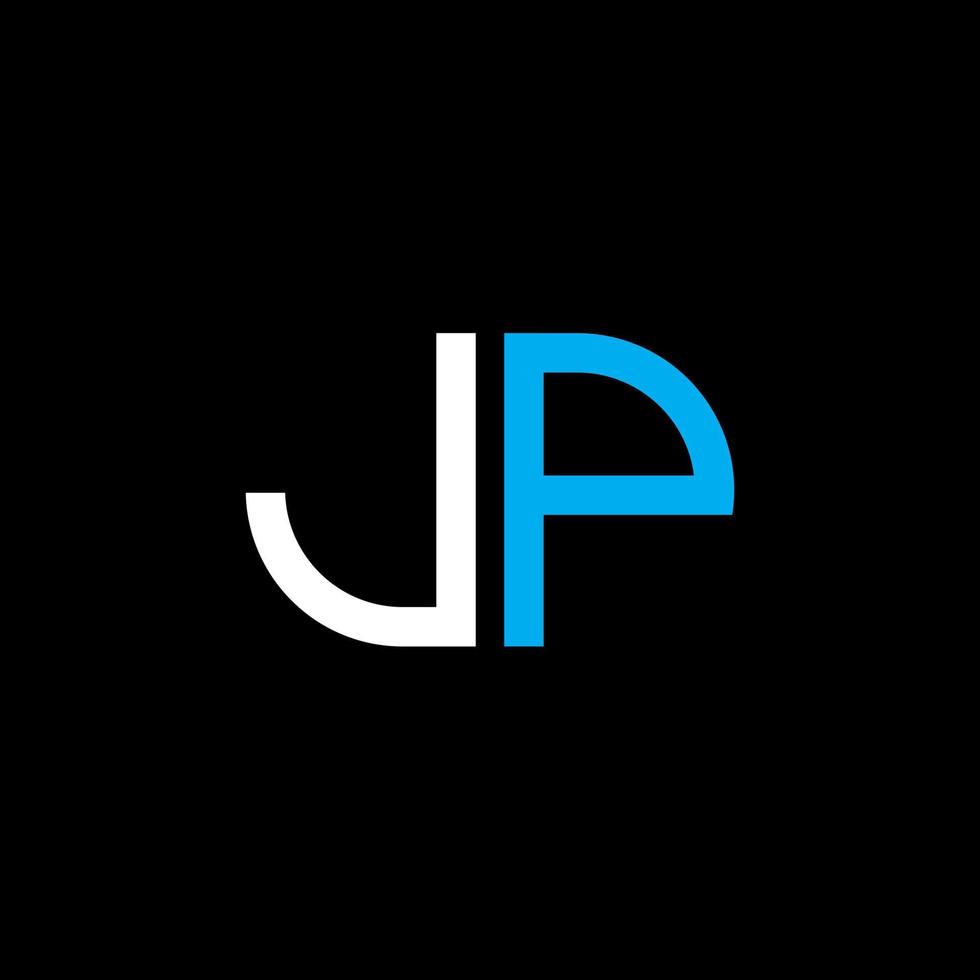 diseño creativo del logotipo de la letra jp con gráfico vectorial vector