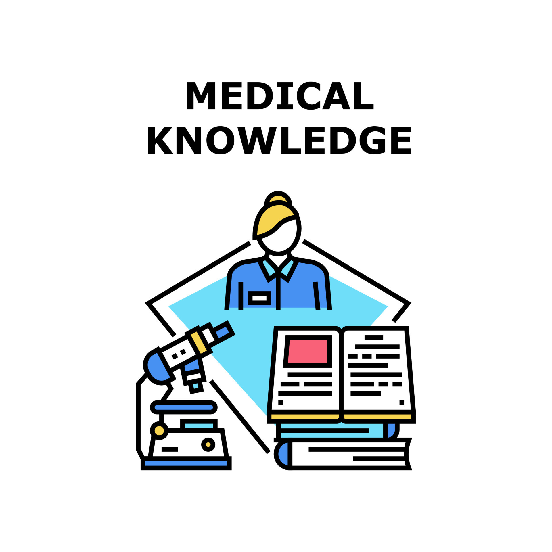 Medical Knowledge Book Concept Color Illustration 9905852 Vector Art at