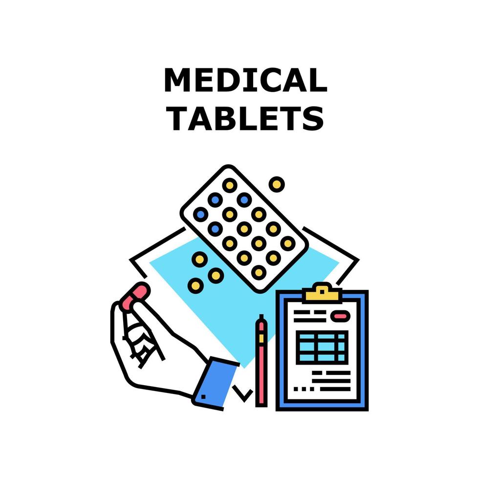 ilustración de vector de icono de tabletas médicas