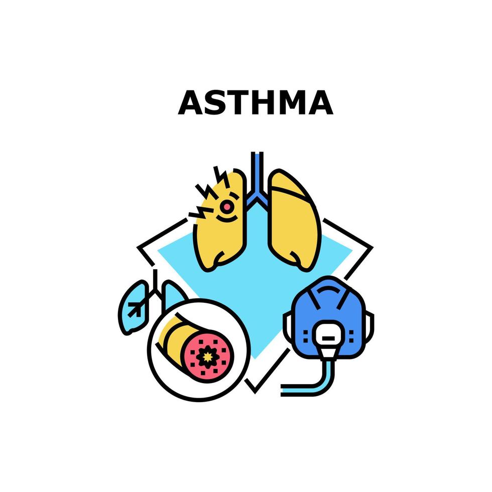 ilustración de vector de icono de asma