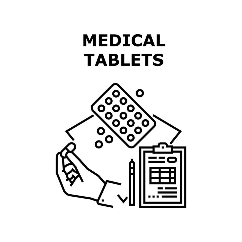 ilustración de vector de icono de tabletas médicas