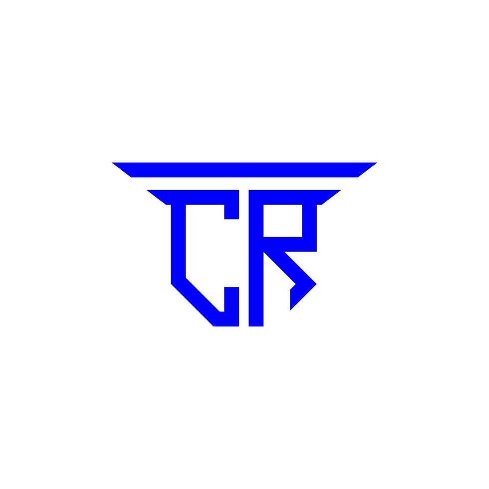 diseño creativo del logotipo de la letra cr con gráfico vectorial vector