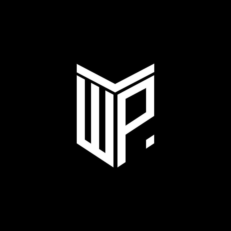 diseño creativo del logotipo de la letra wp con gráfico vectorial vector