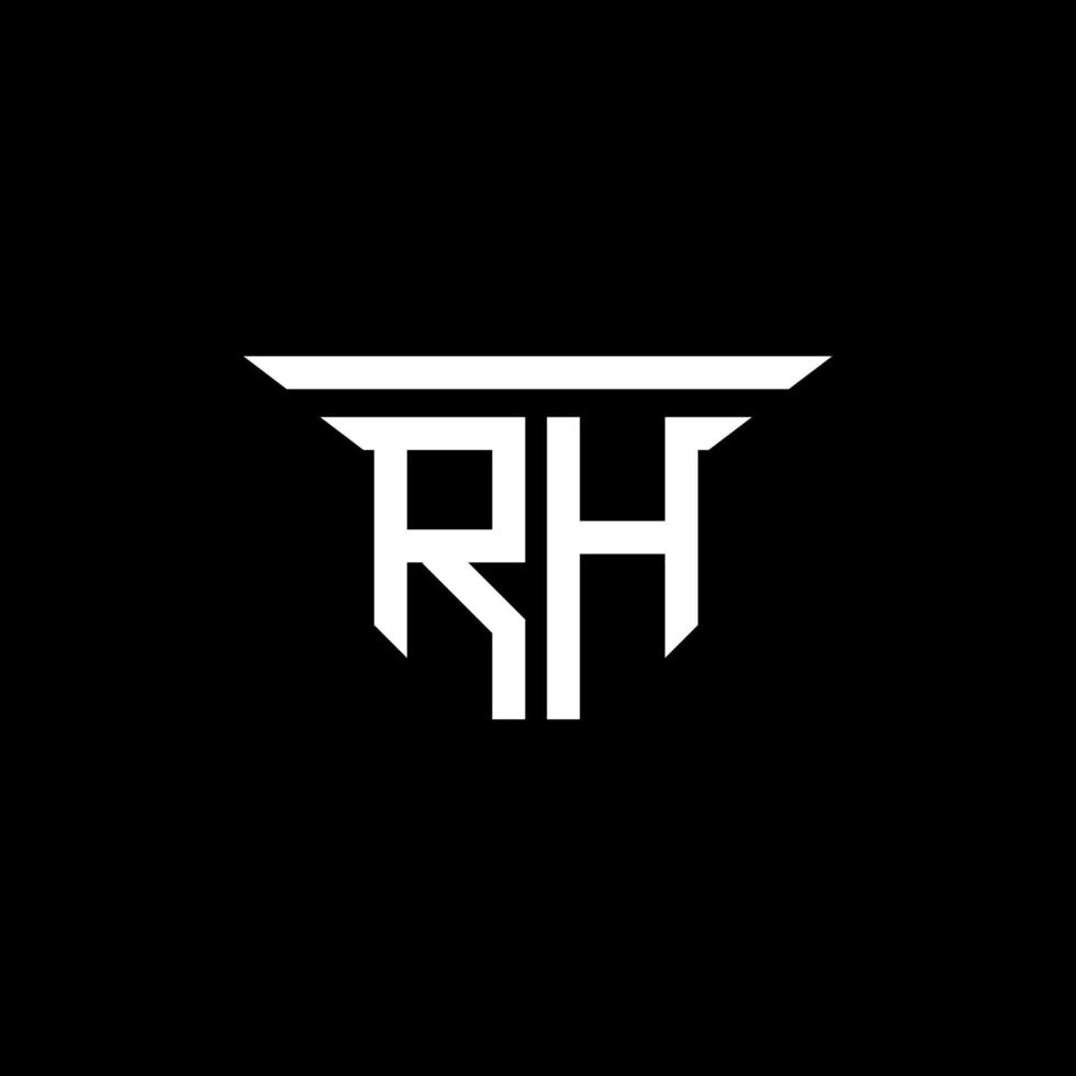 diseño creativo del logotipo de la letra rh con gráfico vectorial vector