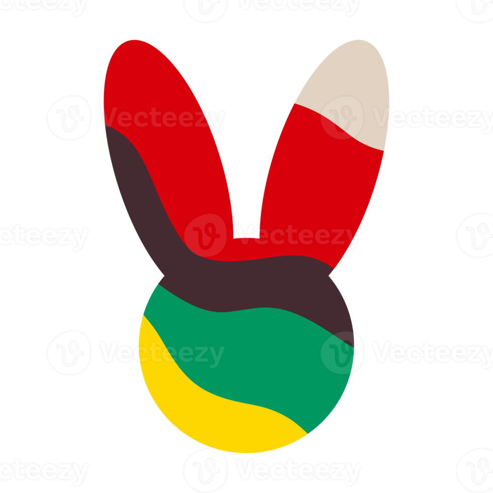 Silhouette of a rabbit with an abstract pattern png