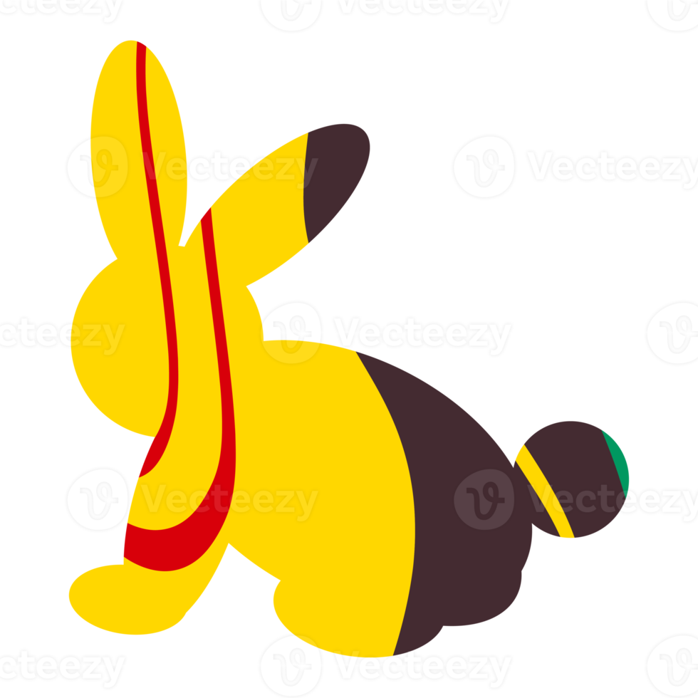 Silhouette of a rabbit with an abstract pattern png