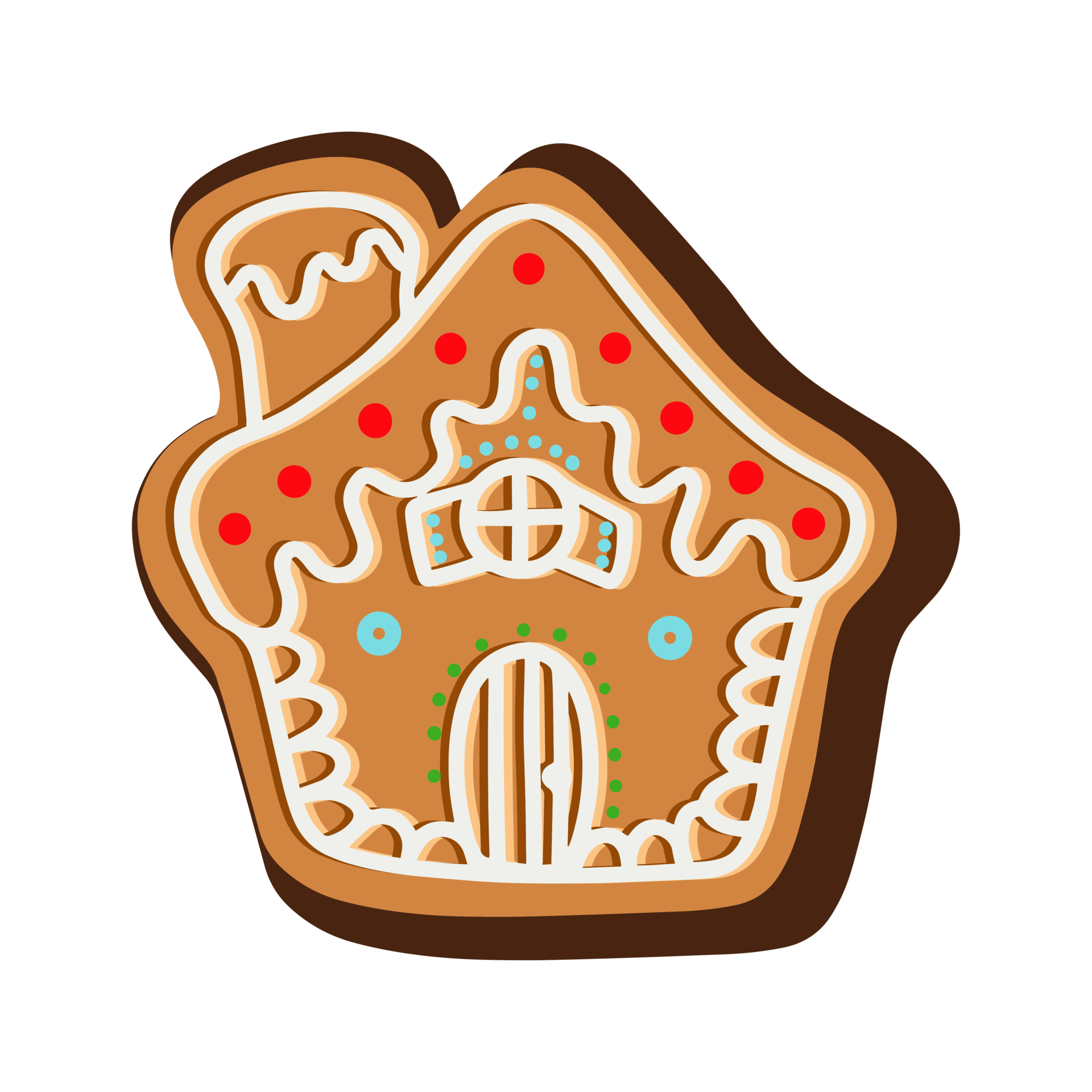 Christmas ginger cookies in the shape of a house. 9906214 PNG
