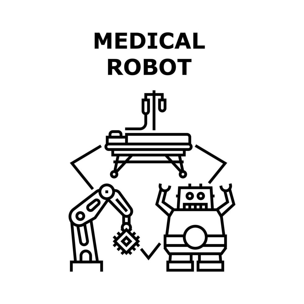 ilustración de concepto de vector de robot médico negro