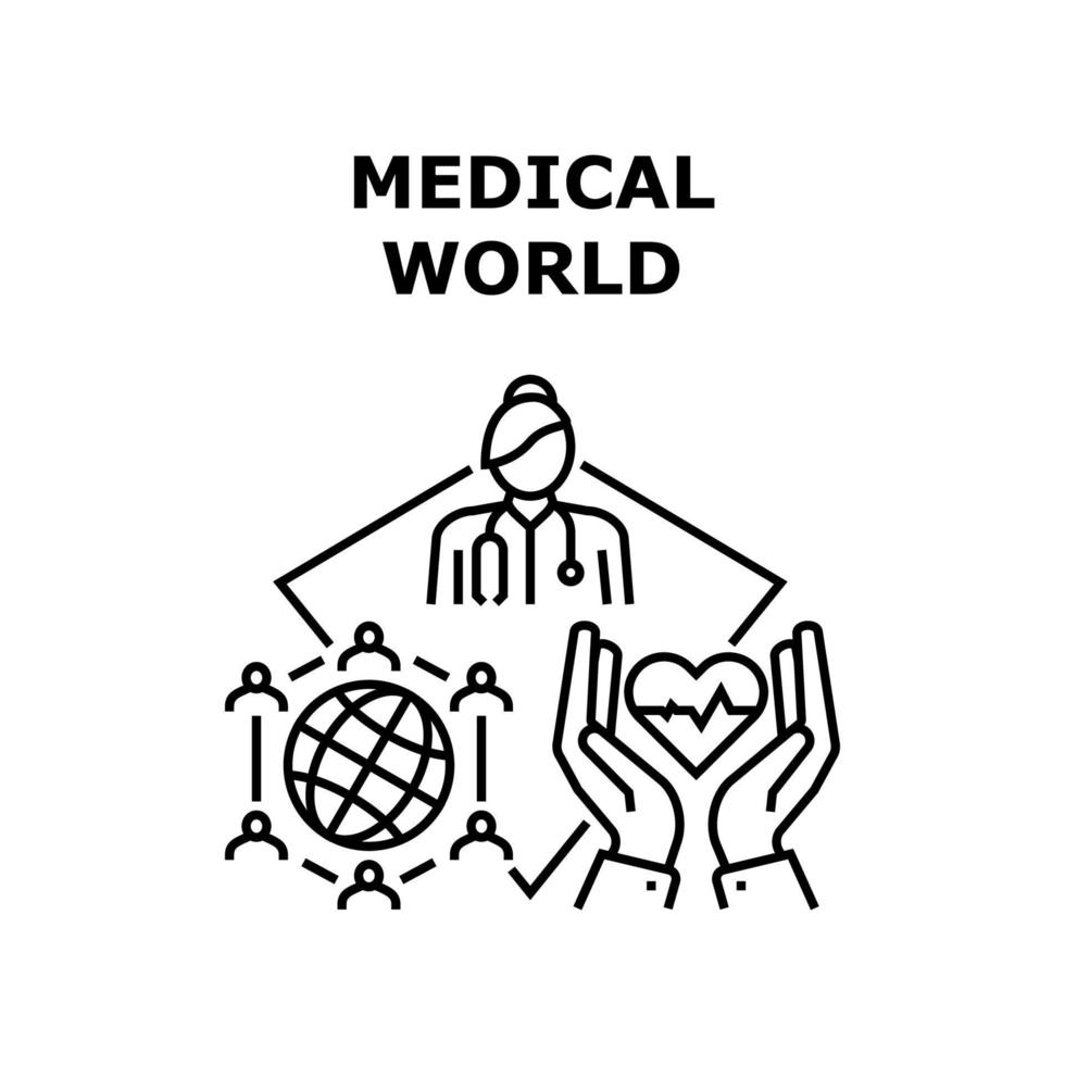 Medical World Vector Concept Black Illustration