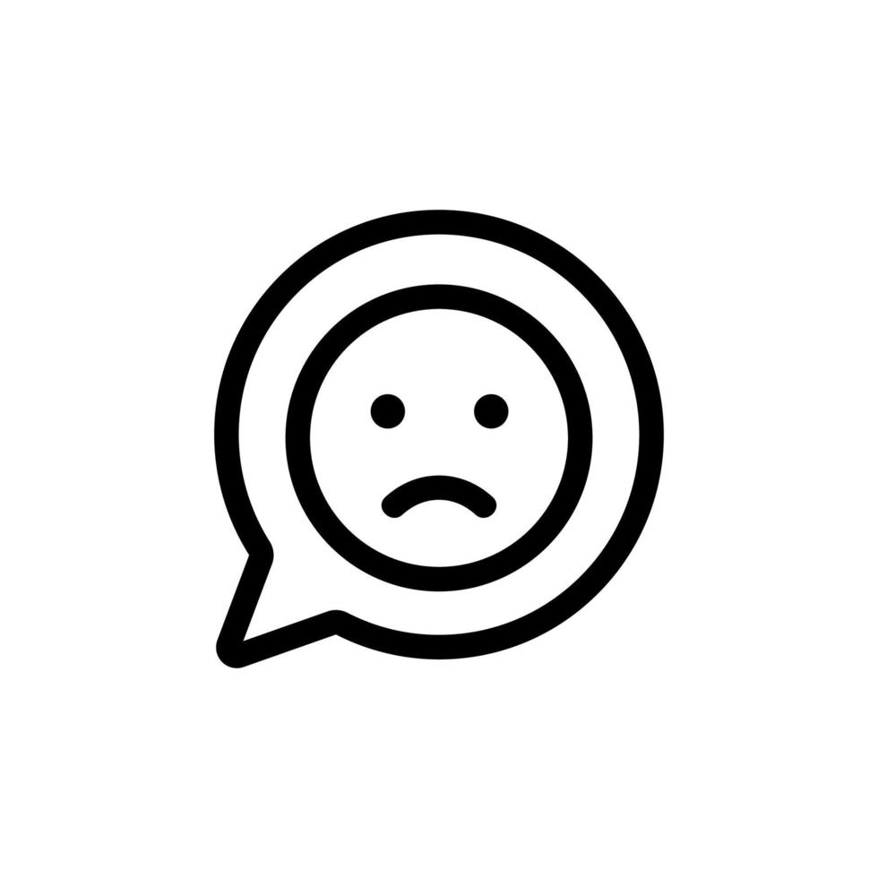 Sad message icon vector. Isolated contour symbol illustration vector