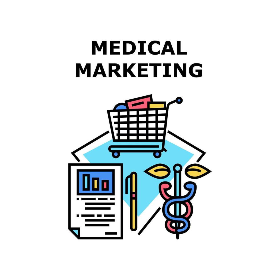 ilustración de vector de icono de marketing médico