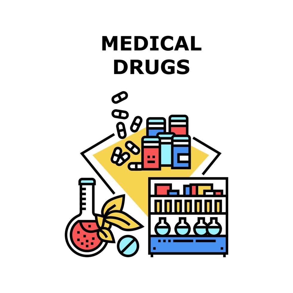 Medical Drugs Vector Concept Color Illustration