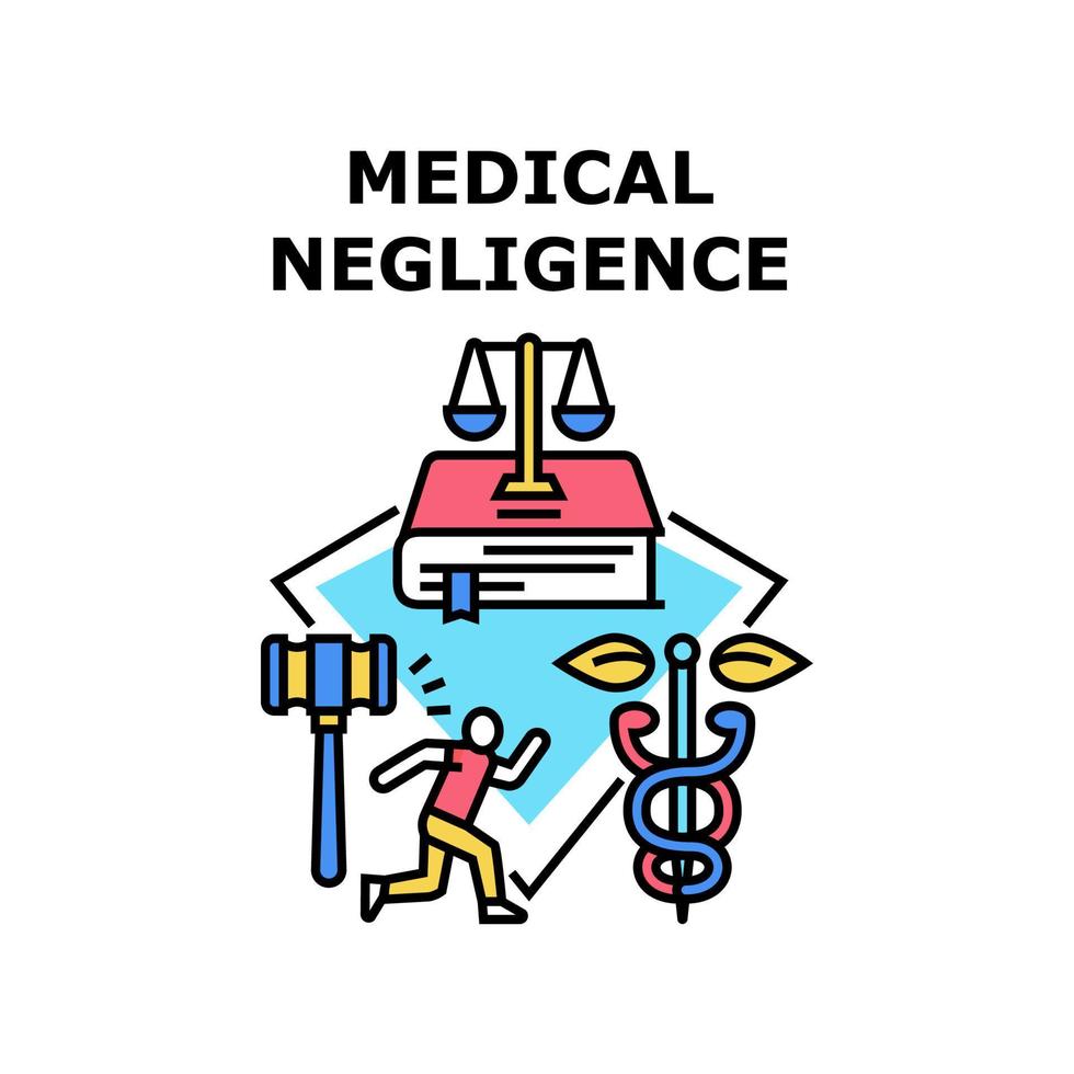 ilustración de vector de icono de negligencia médica