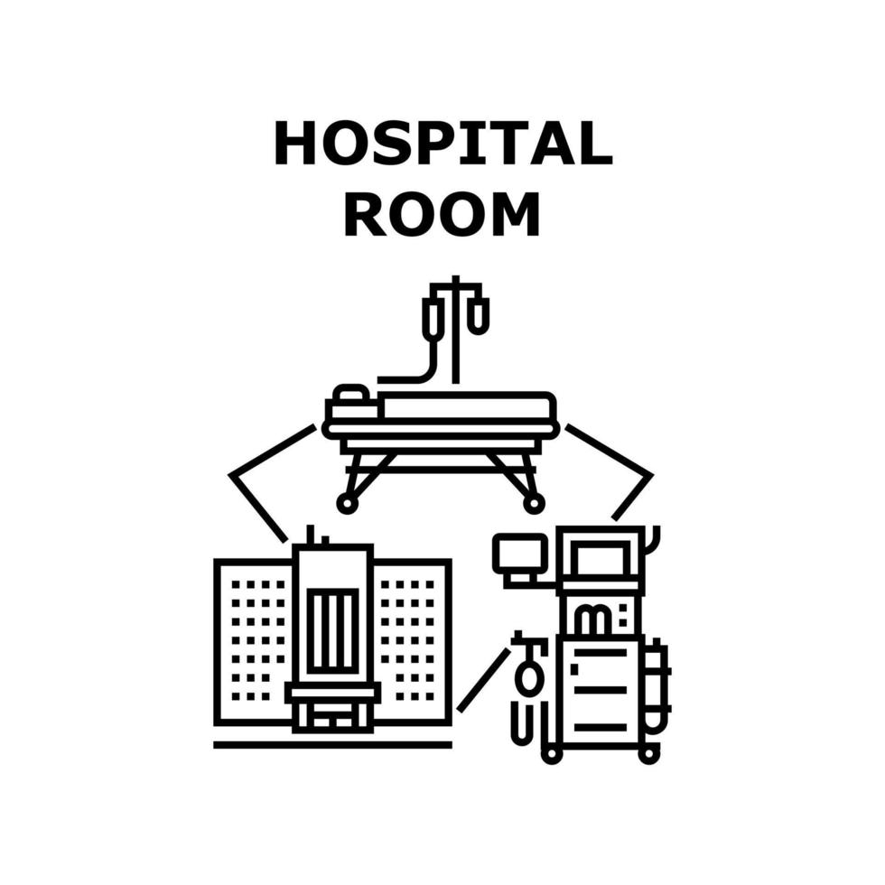 ilustración de vector de icono de habitación de hospital