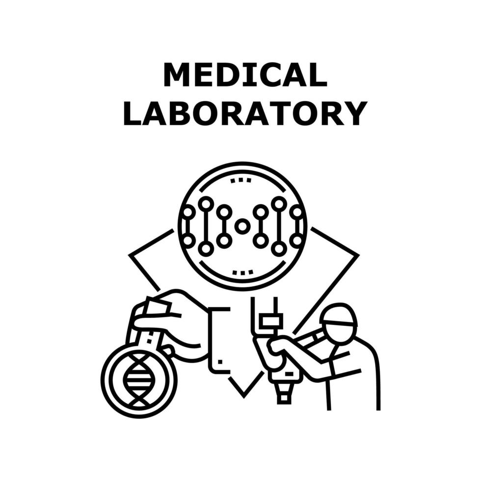 Medical Laboratory Concept Black Illustration vector