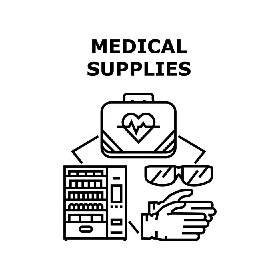 ilustración de vector de icono de suministros médicos