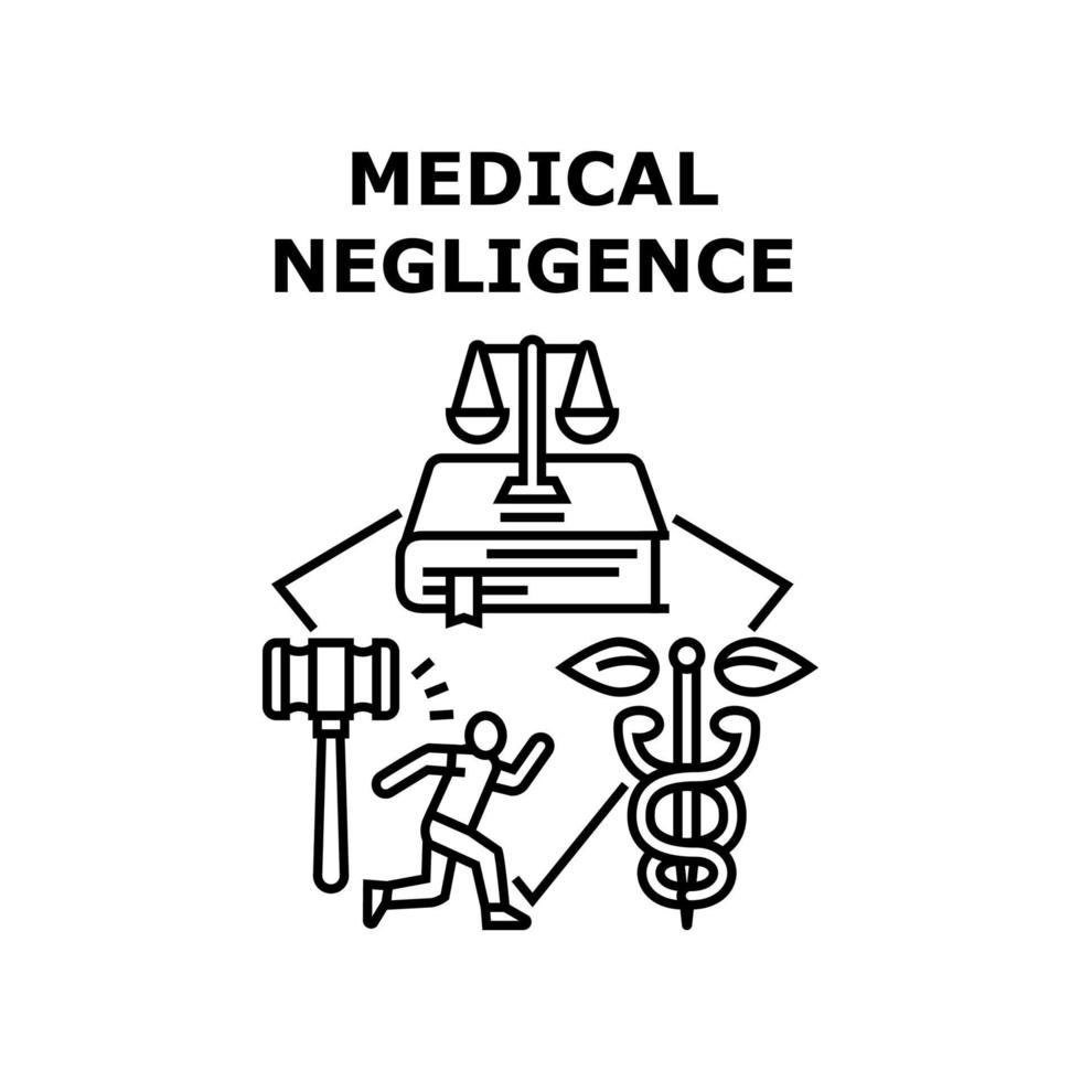 ilustración de vector de icono de negligencia médica