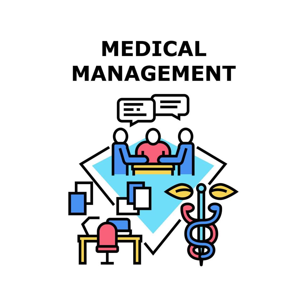 ilustración de vector de icono de gestión médica