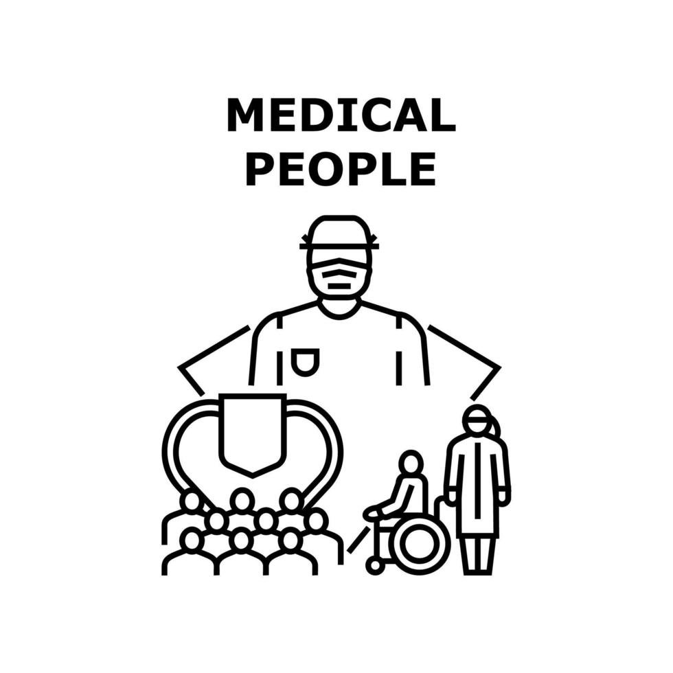 ilustración de vector de icono de personas médicas