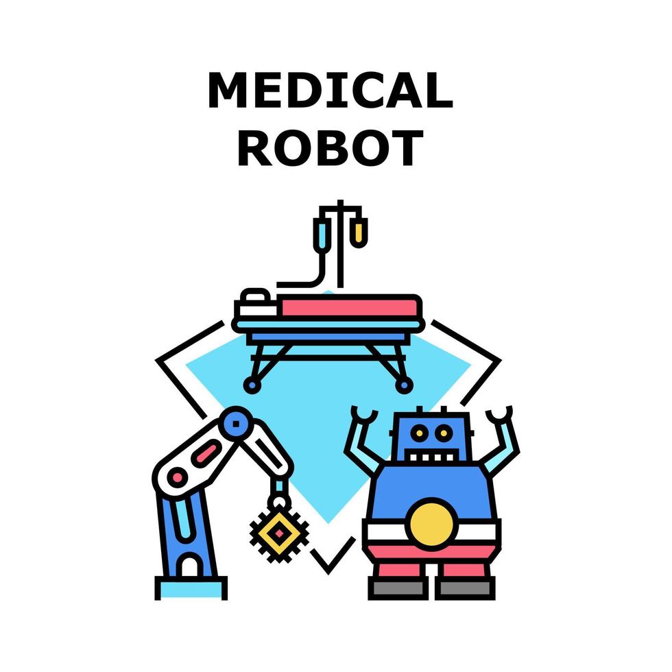 ilustración de color de concepto de vector de robot médico